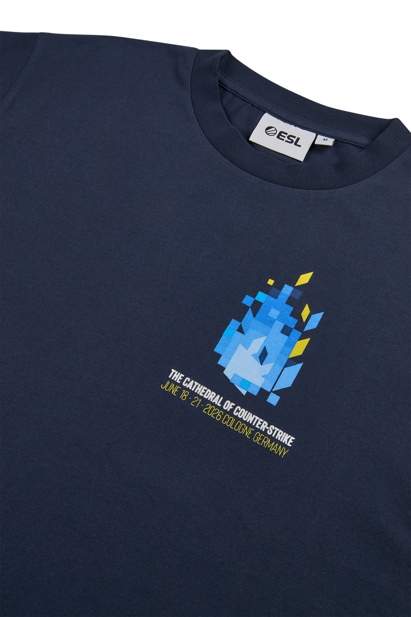 IEM Cologne 2026 Geometric Short Sleeve T-Shirt Navy Blue