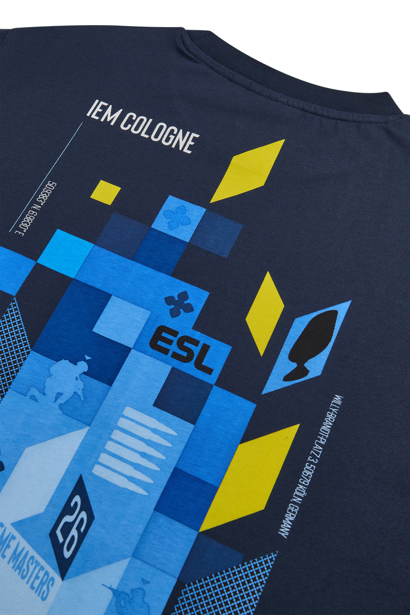 IEM Cologne 2026 Geometric Short Sleeve T-Shirt Navy Blue